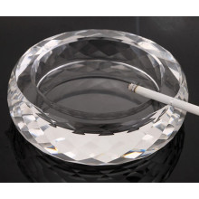 Round Transparent Crystal Glass Ashtray for Home Decoration